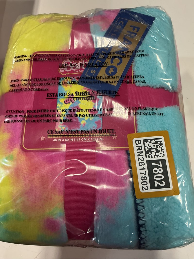 Condition photo showing New/Like New for Franco Collectibles Barbie Movie Kenough Bedding Super Cozy Sherpa Throw Blanket, 46 in x 60 in, (100% Officially Licensed Product)