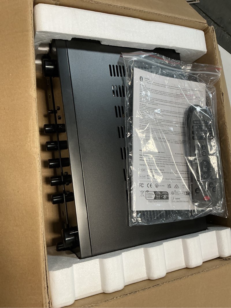 Condition photo showing Good Condition for Donner Stereo Audio Amplifier, 600W Peak 2 Channel Receiver with Bluetooth 5.3, Phono, Optical, Coaxial, USB, FM, 2 Mic-in, Aux, RCA Input for Home, Karaoke, Theater Speakers, MAMP2 2 CH, 600W