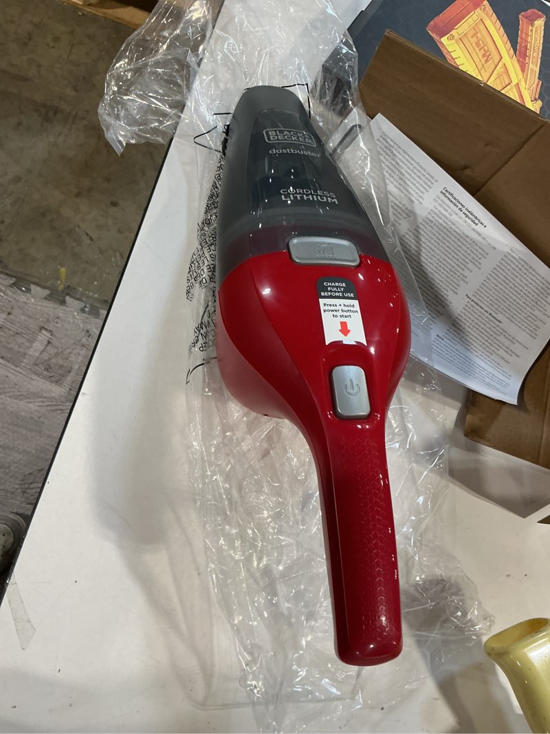 Condition photo showing As Is for black+decker dustbuster cordless handheld - portable car & pet hair vacuum  hnvc115jb06
