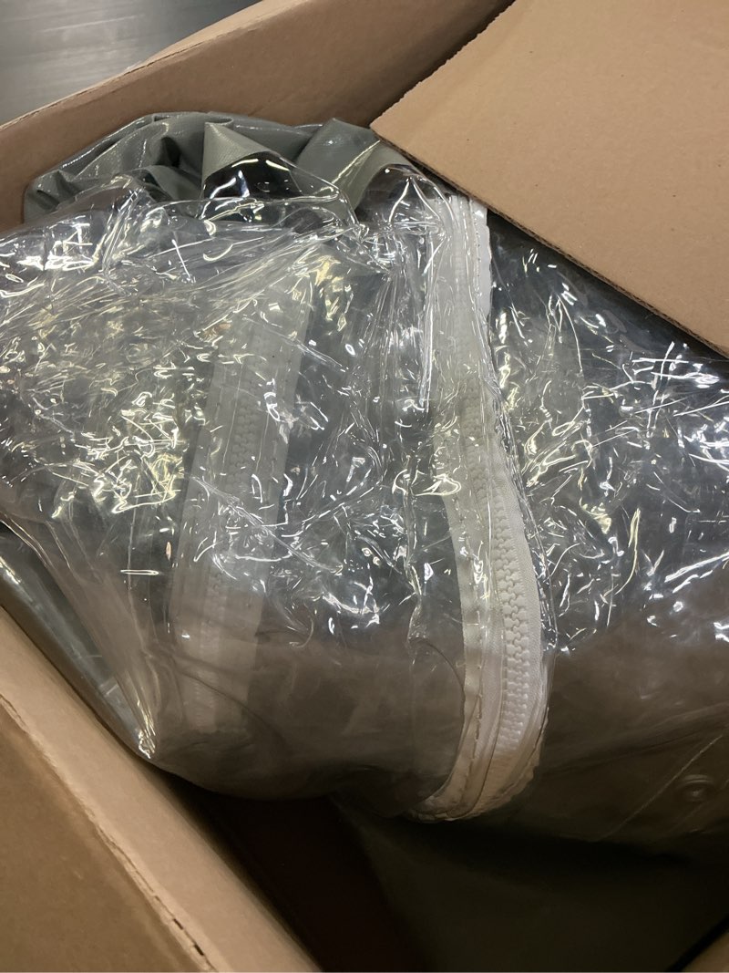 Condition photo showing As Is for Clear Vinyl Curtains with Zippered Entry, 23oz Heavy Duty Waterproof Anti-UV and Tear-Resistant Tarp