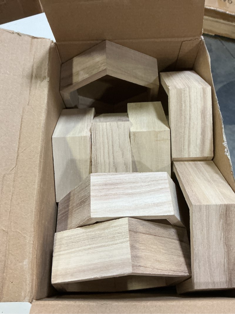 Condition photo showing New/Like New for huwena 16 pcs mini honeycomb cupcake stand wooden hexagon cake display holder farmhouse hexagonal floating table sign for baby shower birthday party(wood color)