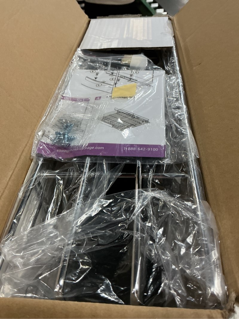 Condition photo showing New/Like New for HOLDN’ STORAGE Heavy-Duty Premium Collection Pull Out Cabinet Organizer, Cabinet Drawer Slide Outs, Lifetime Limited Warranty - Basket Size 17" W x 21" D x 5" H, Anti-Rust Chrome Finish 17 Inch Single Tier