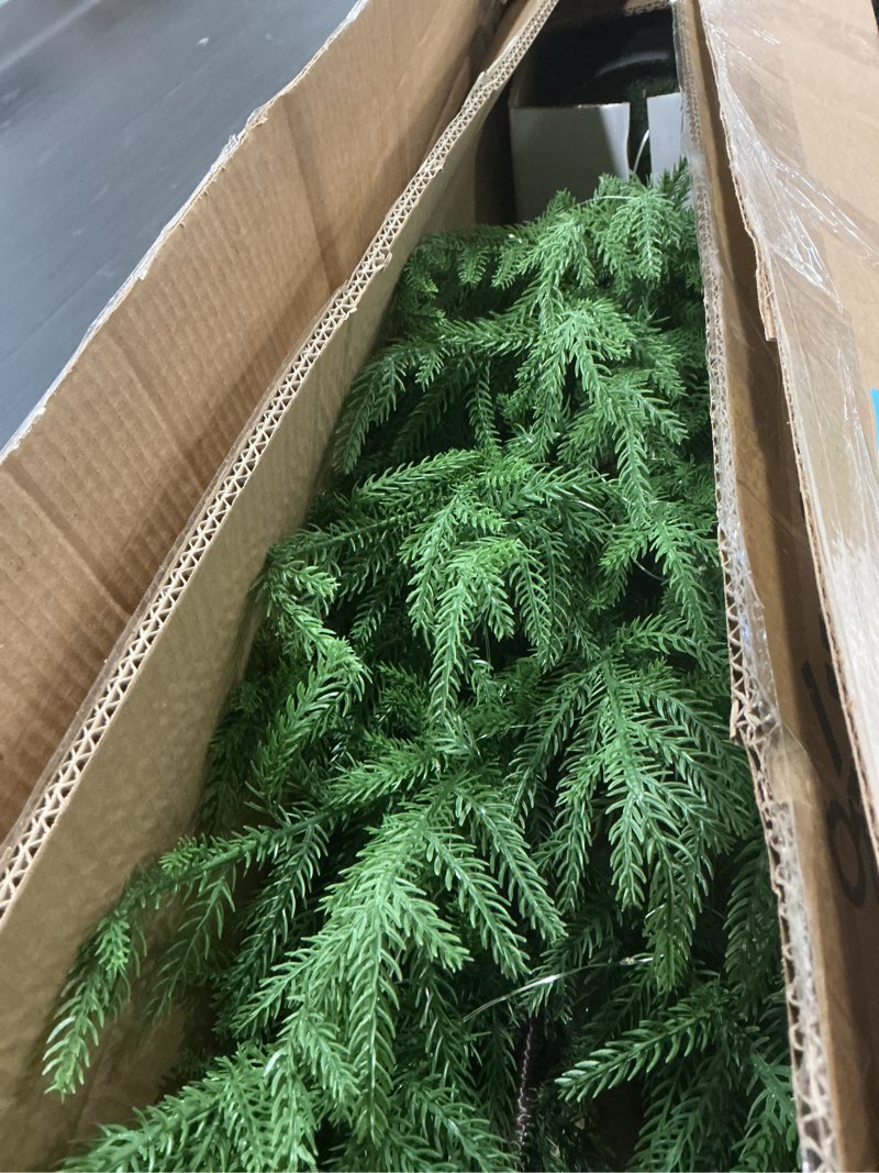 Condition photo showing Good Condition for 4FT Pre-Lit Artificial Norfolk Pine Christmas Tree – Realistic Potted Tree with 100 LED Lights & 8-Function Battery Box, Pre-Assembled Faux Holiday Décor for Indoor Use