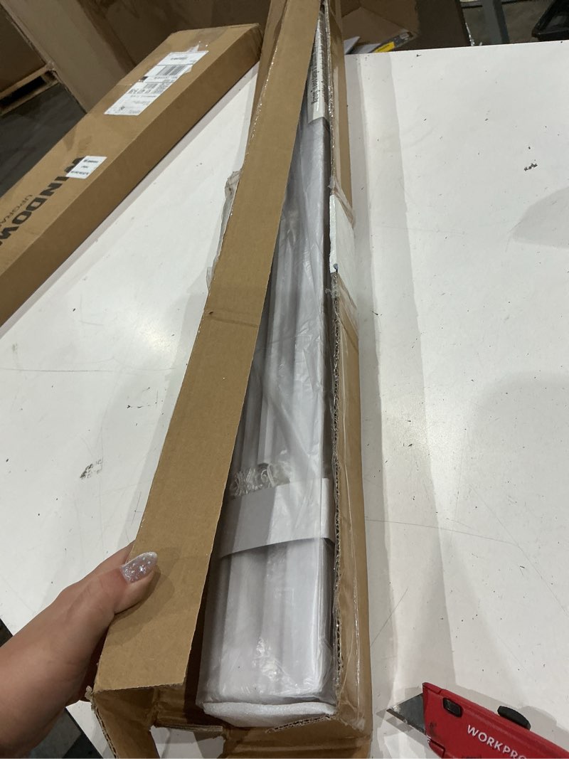 Condition photo showing Good Condition for lazblinds cordless 1" vinyl mini blinds, 44" w x 64" h, white | easy to install, ideal for bathroom, kitchen and living room windows, light filtering white 44" w × 64" h