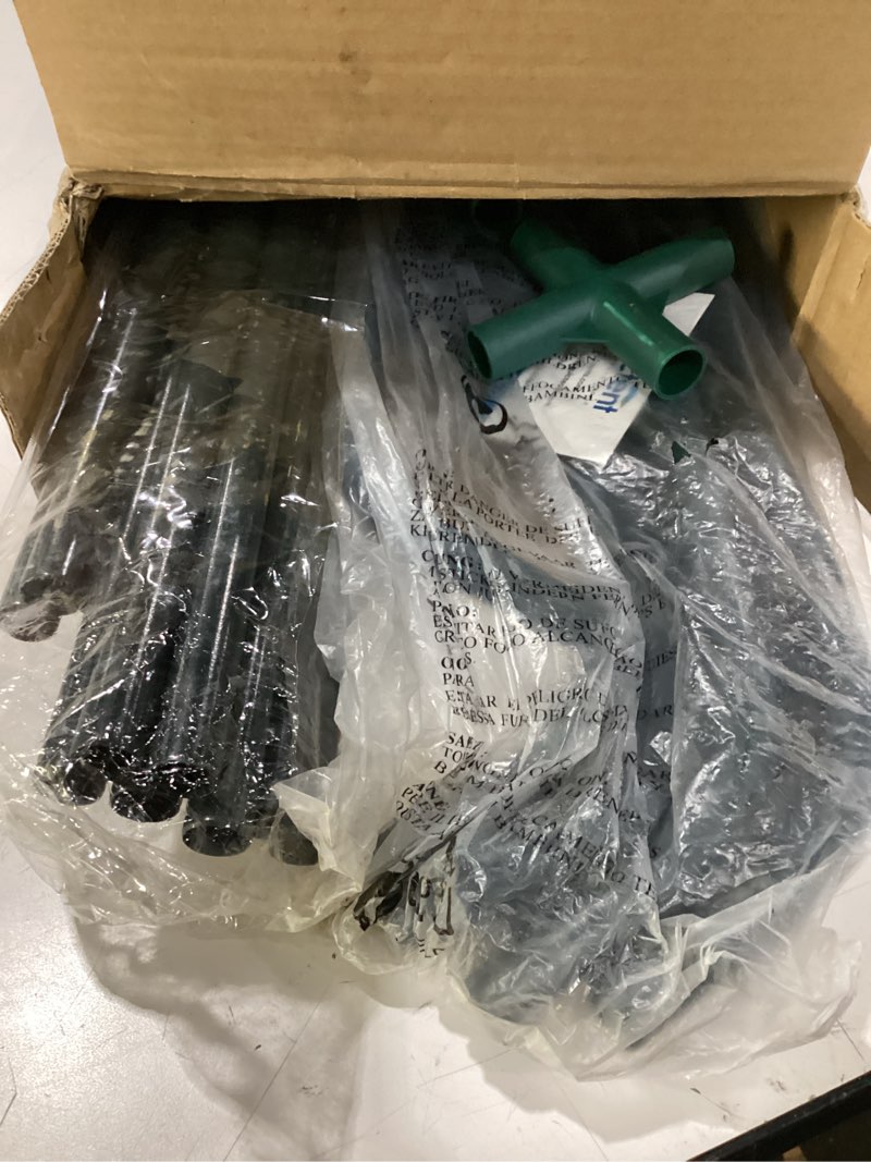 Condition photo showing As Is for quictent mini greenhouse, portable quick-setup small tabletop waterproof uv protected pvc cover shelter for outdoors/indoors w/ raised base for garden plant seed starting, 8 stake, 95"x36"x36", clear clear 95" x 36" x 36"