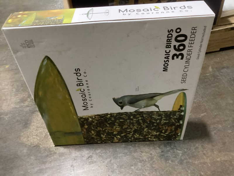 Condition photo showing New/Like New for Mosaic Birds 360 Degree Seed Cylinder Feeder  M391-200-15  15 inches wide  Cobalt Blue