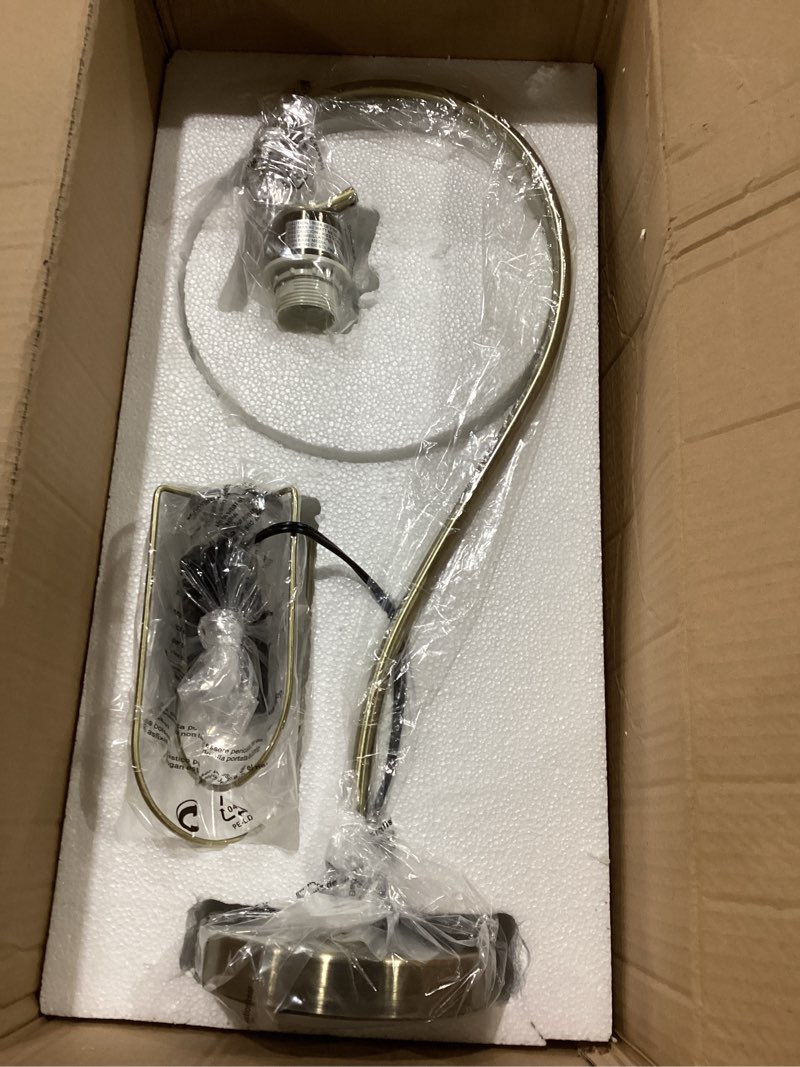 Simple designs LT1188-ABS 22.5”winding arched modern table lamp with glass topped open cage shade