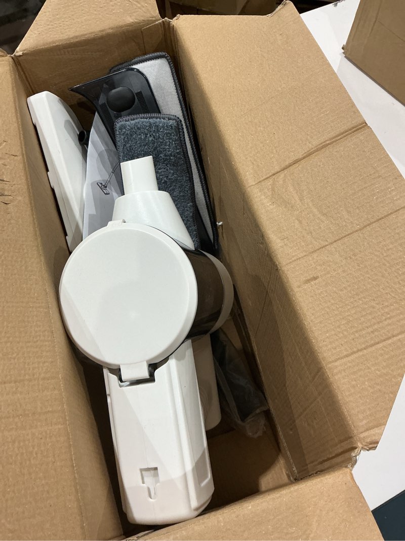 Condition photo showing As Is for laqvita 2026 new cordless vacuum cleaner with mop function|1.5l dust cup, washable hepa filter| lightweight 4.27lbs stick vacuum for hard floors/tiles + blower function, water tank & mop pads