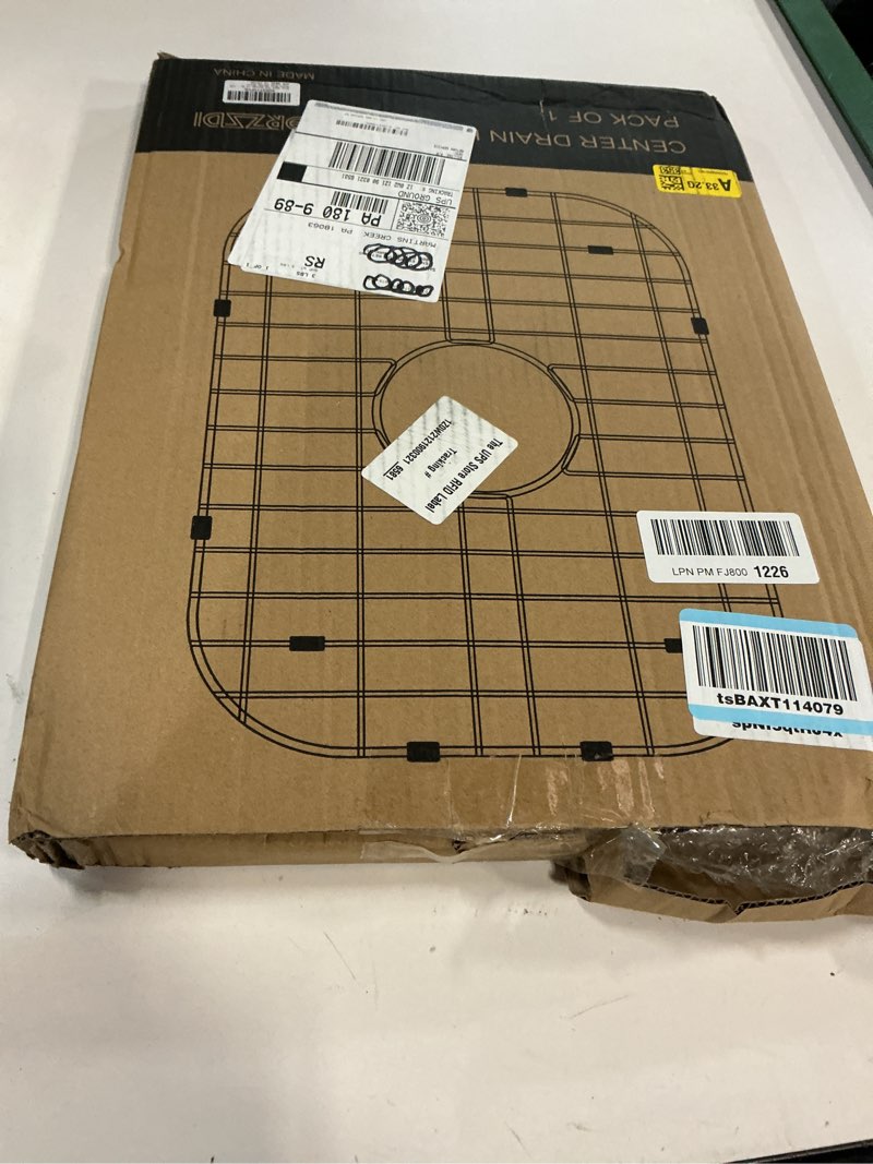 Condition photo showing New/Like New for Kitchen Sink Grid 18-7/8" x 13-3/4"- Heavy Duty Kitchen Sink Protector with Built-in Strainer & Center Drain, Non-Slip Rubber Feet & Scratch Resistant Bottom Guard Center Drain 18.87 x 13.62