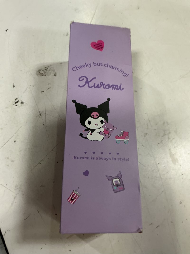 Condition photo showing New/Like New for everyday delights kuromi water bottle double covers with straw and strap 520ml - purple
