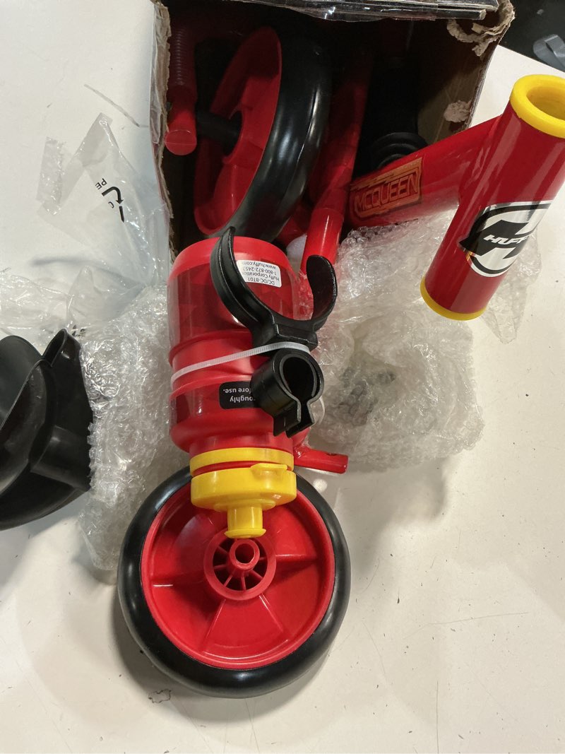 Condition photo showing Good Condition for huffy disney and marvel toddler kids 3-wheel scooters, multiple color options, ages 3+ years old, durable steel frame, portable, girls/boys, non-slip deck, character graphics cars