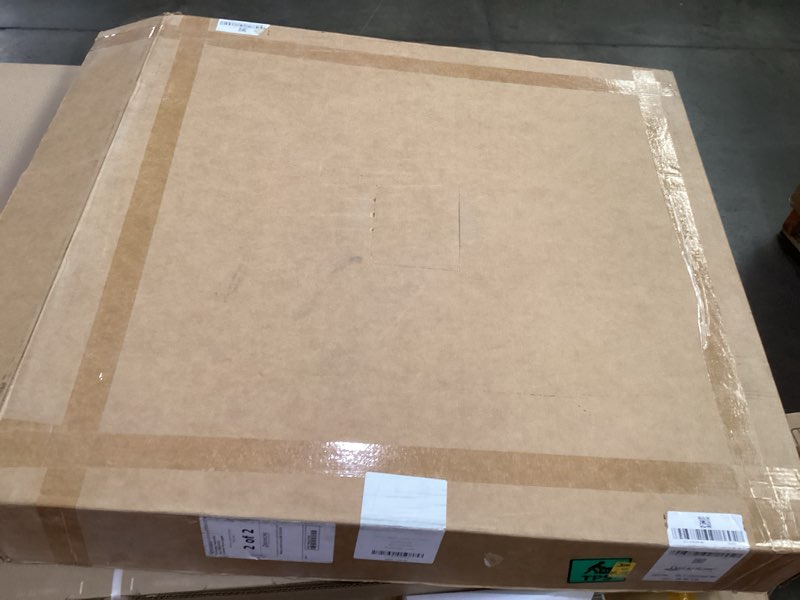 Condition photo showing As Is for Incomplete * missing box*DreamLine SlimLine 36 in. D x 36 in. W x 2 3/4 in. H Corner Drain Double Threshold Shower Base in Black