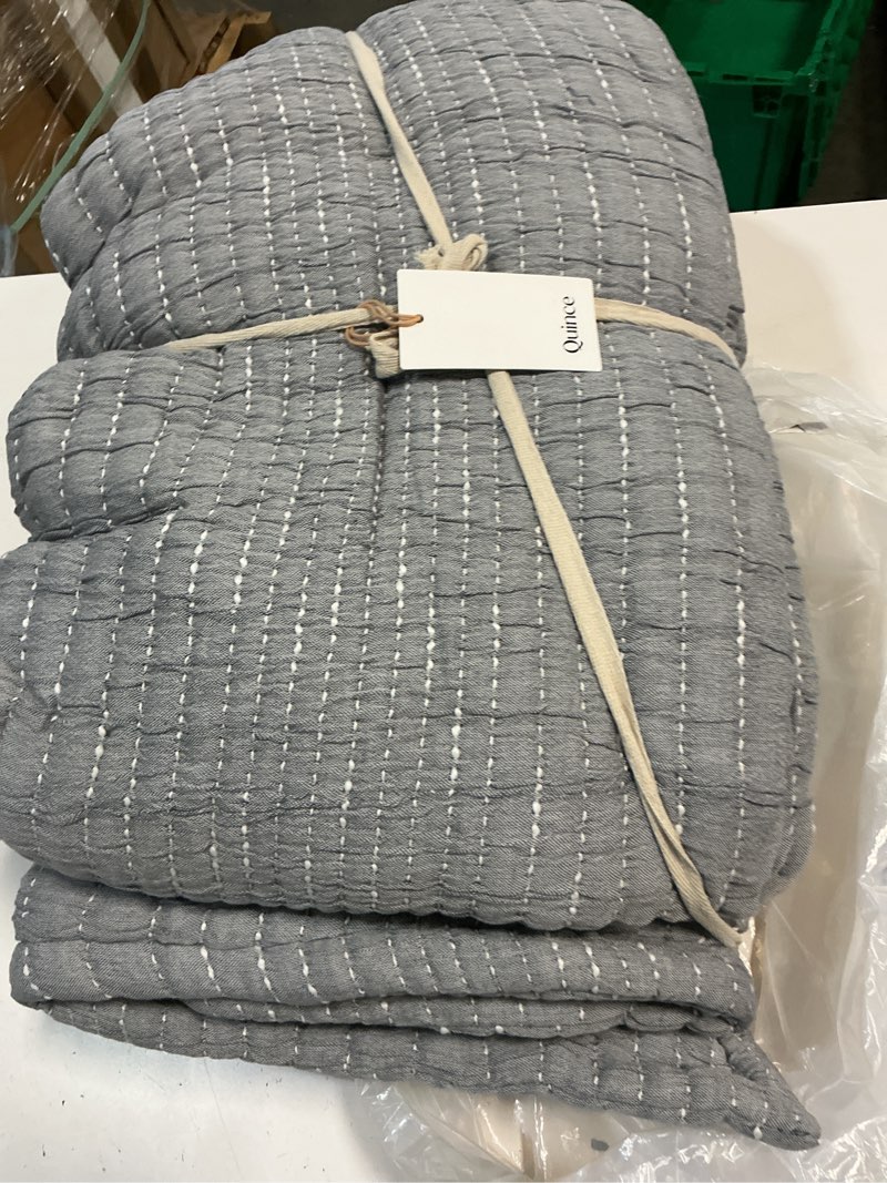 Condition photo showing Good Condition for quince organic cotton channel stitch coverlet set, king/cal king, blue