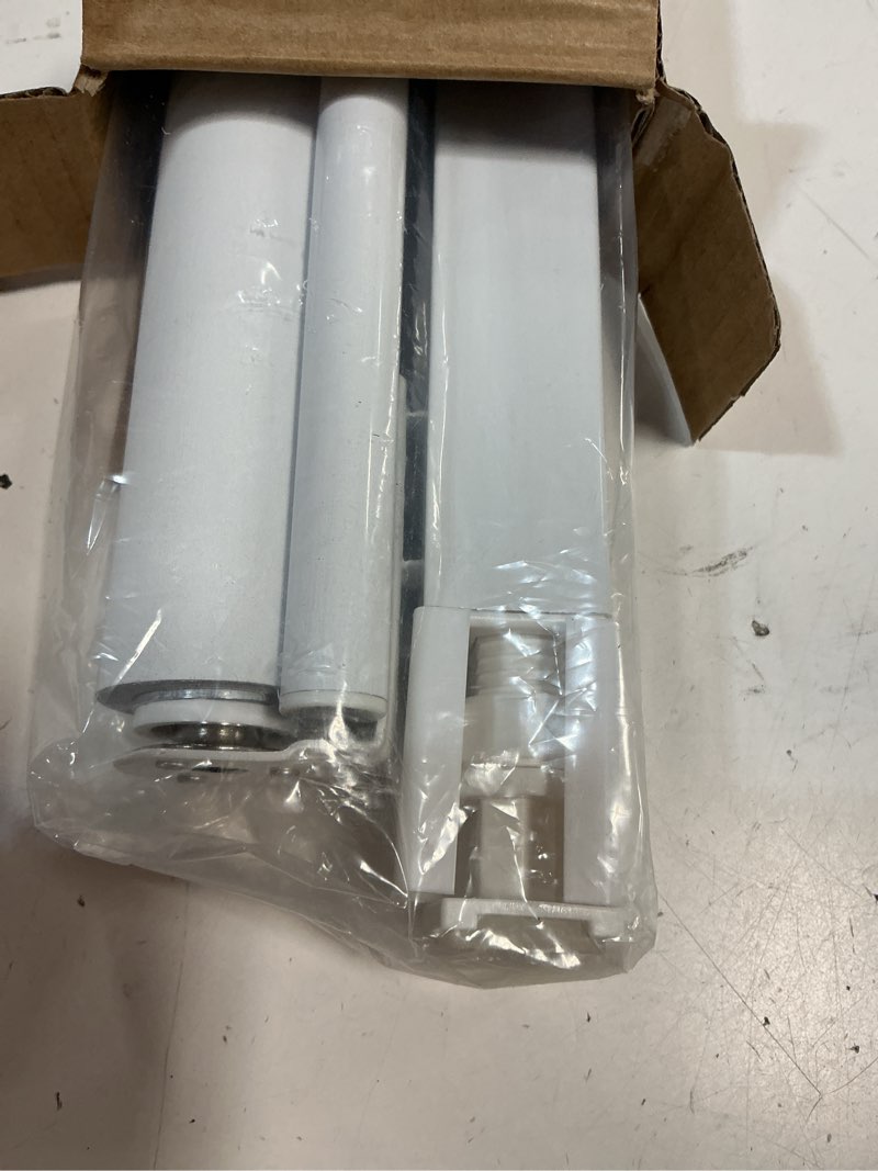 Condition photo showing Good Condition for lazblinds no drill blinds for indoor windows, blackout roller shades, cordless window blackout blinds, thermal insulated fabric uv protection for home and office, 27" w x 48" h, white blackout-white 27" w x 48" h
