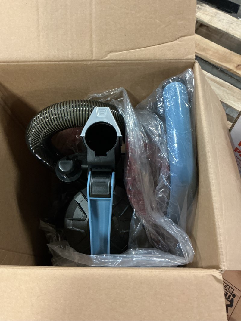 Condition photo showing As Is for mainstays lightweight bagless upright vacuum cleaner with brush and crevice tool
