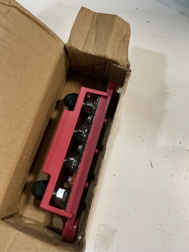 Condition photo showing Good Condition for upgrade 275a 12v bus bar battery power distribution block car audio 12 volt dc busbar 4 x 3/8" posts 6 x #8 screws for marine automotive rv and solar wiring 275a 4 x 3/8" (m10) studs and 6 x #8 screws