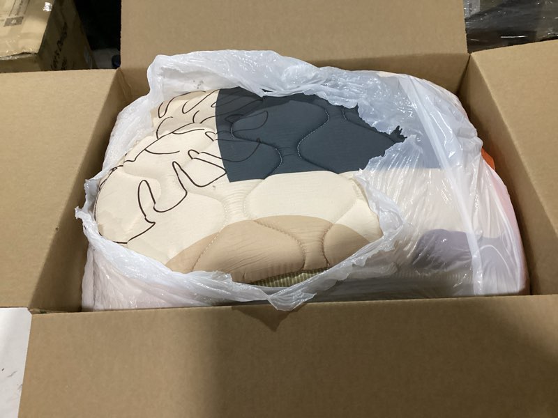 Condition photo showing As Is for 74x50 Playpen Mat Foam Thick, Large Baby Play Mat for Babies Kids Toddlers Infants Floor Crawling, Washable Cushioning Padded Baby Playmat for Indoor Outdoor, Gift for Boys Girls, Boho Leaf Beige Stars 74" x 50"