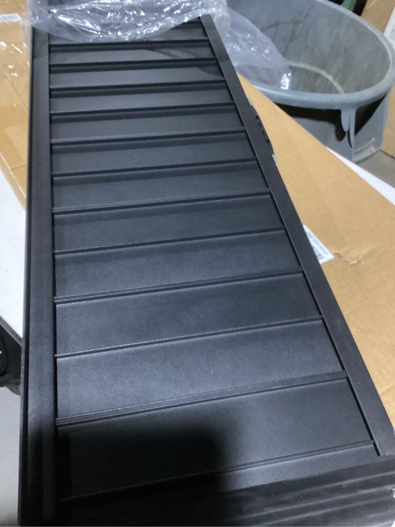 whalemotor black portable wheelchair ramp, 4ft no-sew non-slip aluminum wheelchair ramp, folding portable wheelchair ramps for home, weight capacity up to 800 lbs, loading dock plates
