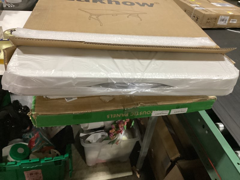 Condition photo showing New/Like New for lakhow 6 ft folding table,outdoor indoor plastic table portable square height dining table perfect for picnics, parties, party and camping, white white modern
