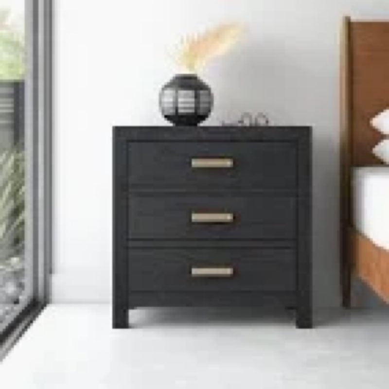 Ashdon 3 - Drawer Solid Wood Nightstand