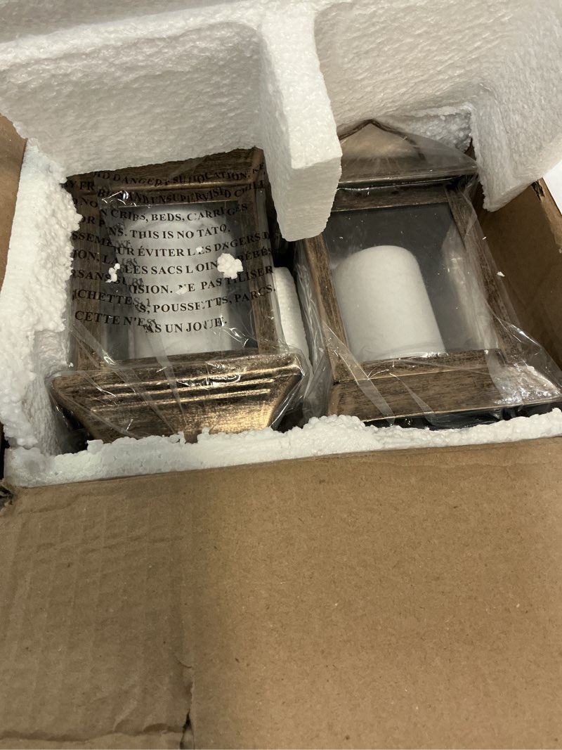 Condition photo showing New/Like New for tomcare flickering flame solar lights outdoor metal hanging lantern, 2 pack | realistic flame effect, charges in 6-8 hours, 10-12-hour runtime, ip65 waterproof, auto on/off for patio, garden and porch