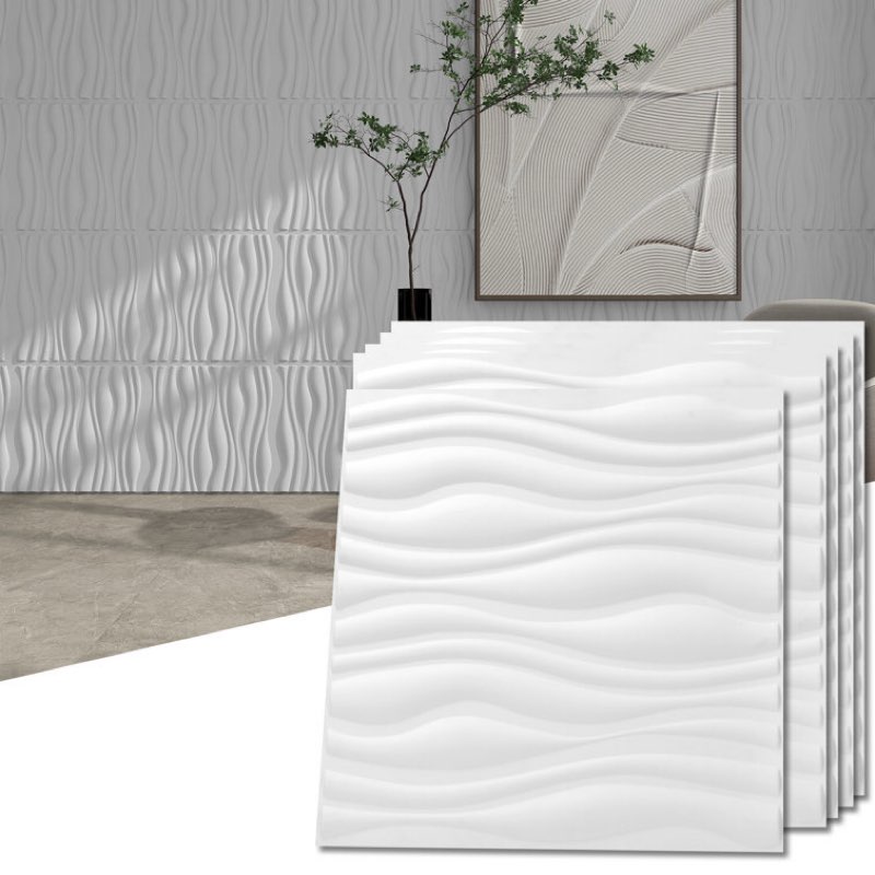 19.7" x 19.7" 3D Wall Panel (12-pack) Color: White
