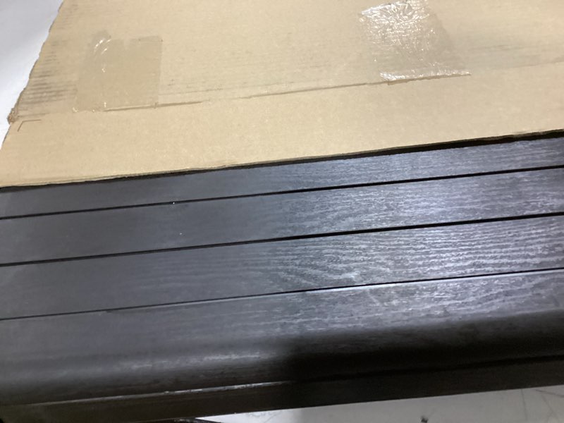 Condition photo showing Good Condition for Keter City 30 Gallon Resin Outdoor Storage Box and Patio Furniture Side Table for Pool and Garden Accessories, Brown