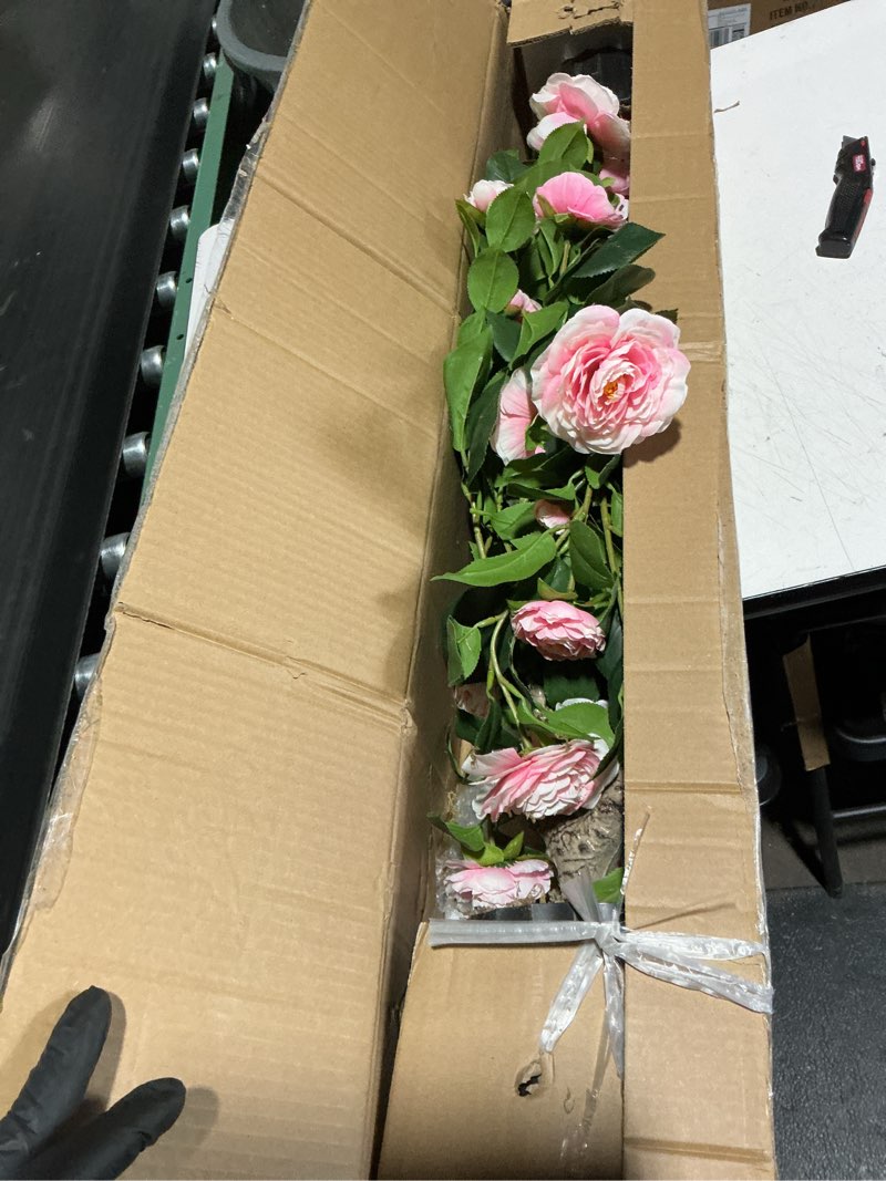 Condition photo showing Good Condition for artificial camellia tree for indoor and outdoor, faux flower tree plant in pot fake topiaries for home front porch decor(2, pink) 2 pink