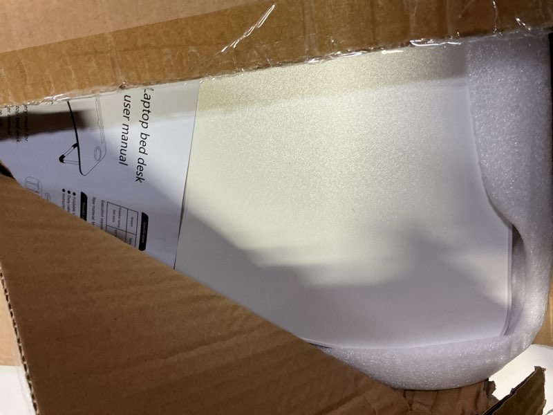 Condition photo showing Good Condition for Fayquaze Laptop Bed Desk, Portable Foldable Lap Bed Table with USB Charge Port Storage Drawer and Cup Holder,Lap Desk Laptop Stand Tray Table Serving Tray for Eating, Reading and Working White