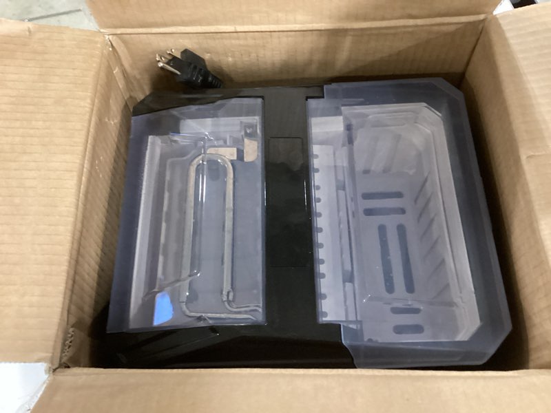 Condition photo showing As Is for Aeitto Ice Makers Countertop, 26Lbs/24H Ice Machine with 2 Sizes of Bullet Ice, 9 Ice Cubes Ready in 6 Mins, Self-Cleaning Portable Ice Maker with Ice Scoop and Basket for Home Office Bar RV, Black