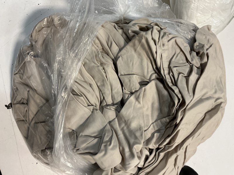 Condition photo showing As Is for quince bamboo sheet set, queen, sand