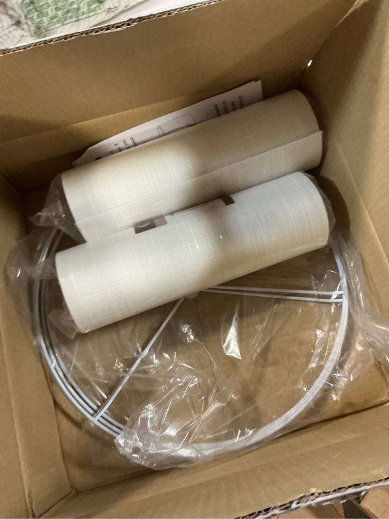 Condition photo showing Good Condition for set of 2 pure white linen drum lamp shade 13" top x 13" bottom x 10" high (spider) contemporary lamp shades for table lamps & bedside lamps replacement lampshade - go&so - assembly is required 13*13*10 inch-2 pack white-texture
