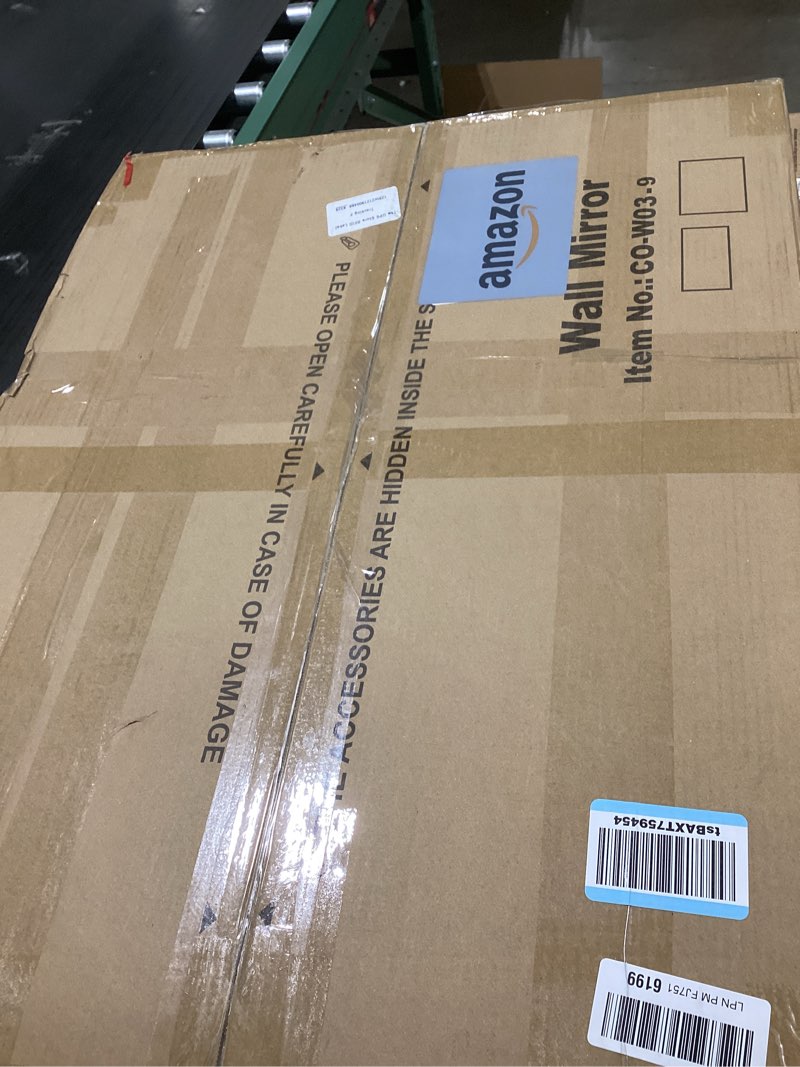 Condition photo showing Good Condition for COGOOD Farmhouse Barn Door Mirror - 21\" x 30\" Rustic Wood Framed Wall Mirror for Bathroom, Living Ro