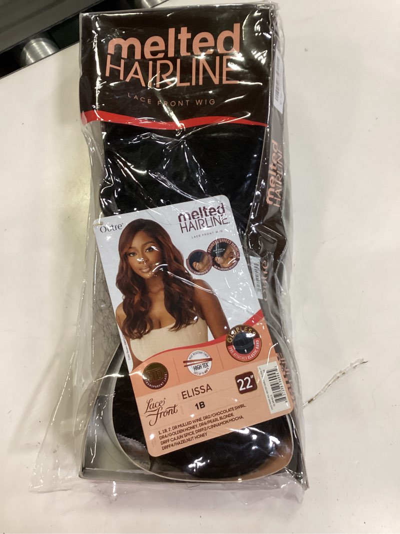Condition photo showing New/Like New for outre lace front wig - melted hairline - elissa (off black 1b)