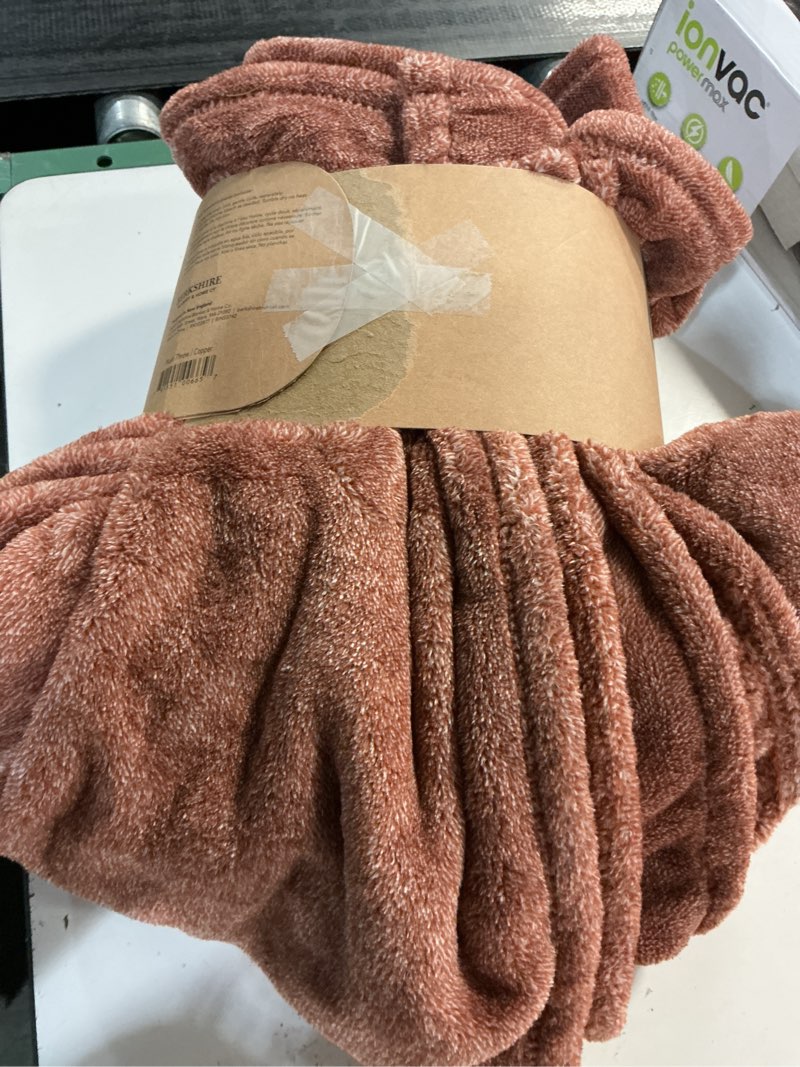 Condition photo showing As Is for ecothread™ plush heathered soft oversized throw blanket, copper