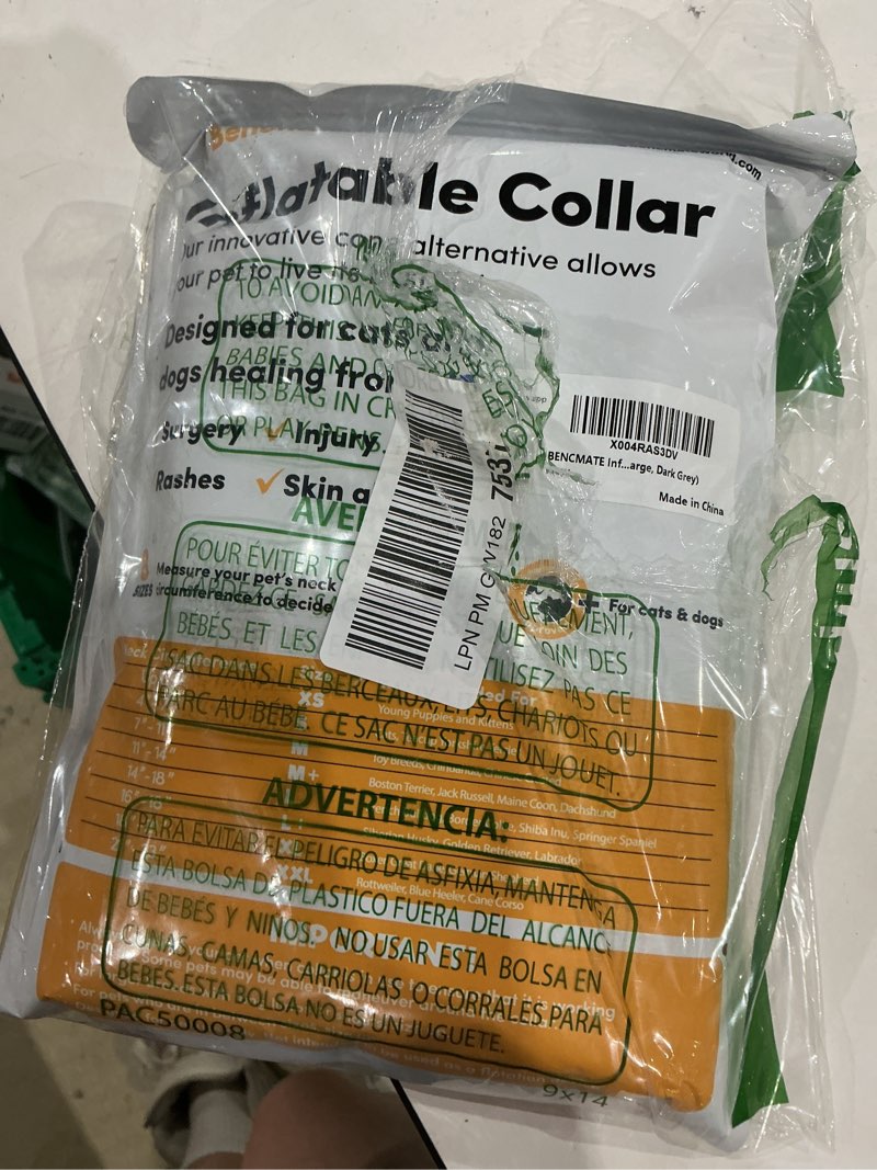 Condition photo showing Good Condition for bencmate inflatable dog cone collar alternative, soft dog cone for small medium large dogs and cats, neck recovery ecollar donut collar after surgery (xxlarge, dark grey) dark grey xx-large [neck:21"-23"]