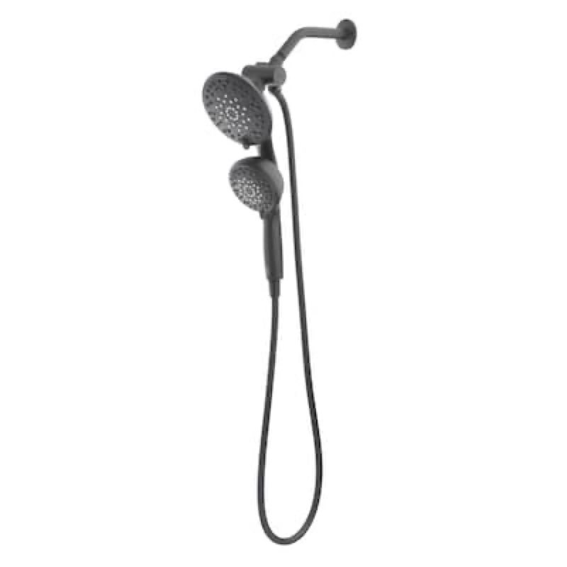 allen + roth galway 6 -spray matte black 5-in round shower head with handheld combo 1.8