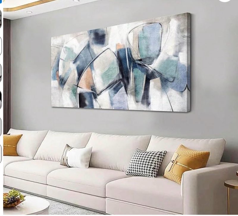 AZEJEB Abstract Wall Art Colorful Painting Artwork For Bedroom Geometric Wall Decor Picture For Living Room Entryway Decor 50x100cm(20x39in) Unframed