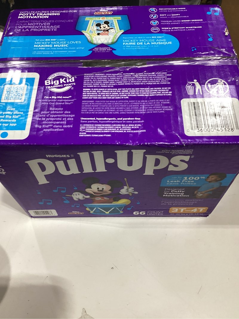 Condition photo showing As Is for Pull-Ups Boys' Potty Training Pants, Size 3T-4T Training Underwear (32-40 lbs), 66 Count 3T-4T 66