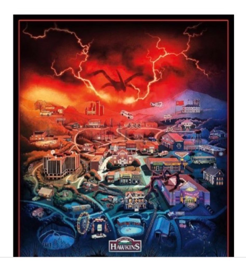  Trends International Netflix Stranger Things: Season 4 - Hawkins Indiana Wall Poster 22.4" x 34" Unframed Version