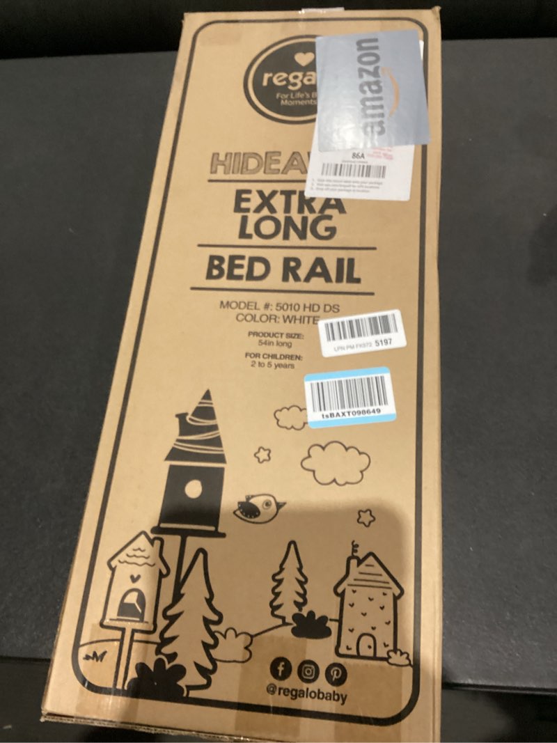 Condition photo showing New/Like New for Regalo Hideaway 54-Inch Extra Long Bed Rail Guard, with Reinforced Anchor Safety System, 54” L x 20” H, For ages 2 - 5 years 54 Inch Hideaway