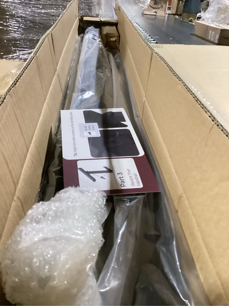 Condition photo showing New/Like New for handrails for outdoor steps,1-4 step stair handrail & indoor stair railing kit?black railings for outdoor steps and hand rails for seniors for porch?4 step? black-straight 4 step