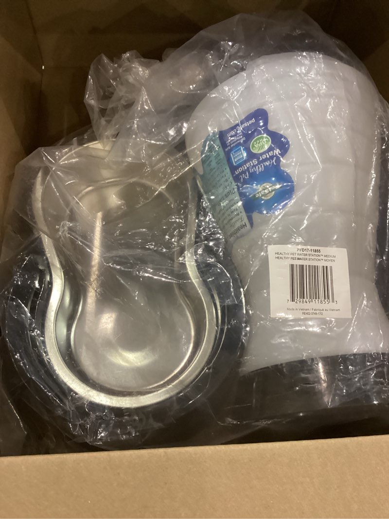 Condition photo showing Good Condition for PetSafe Healthy Pet Water Station - Medium, 128 oz Capacity - Gravity Pet Water Fountain, Automatic Cat Water Fountain, Dog Water Fountain, Water Dispenser - Removable Stainless Steel Bowl Included