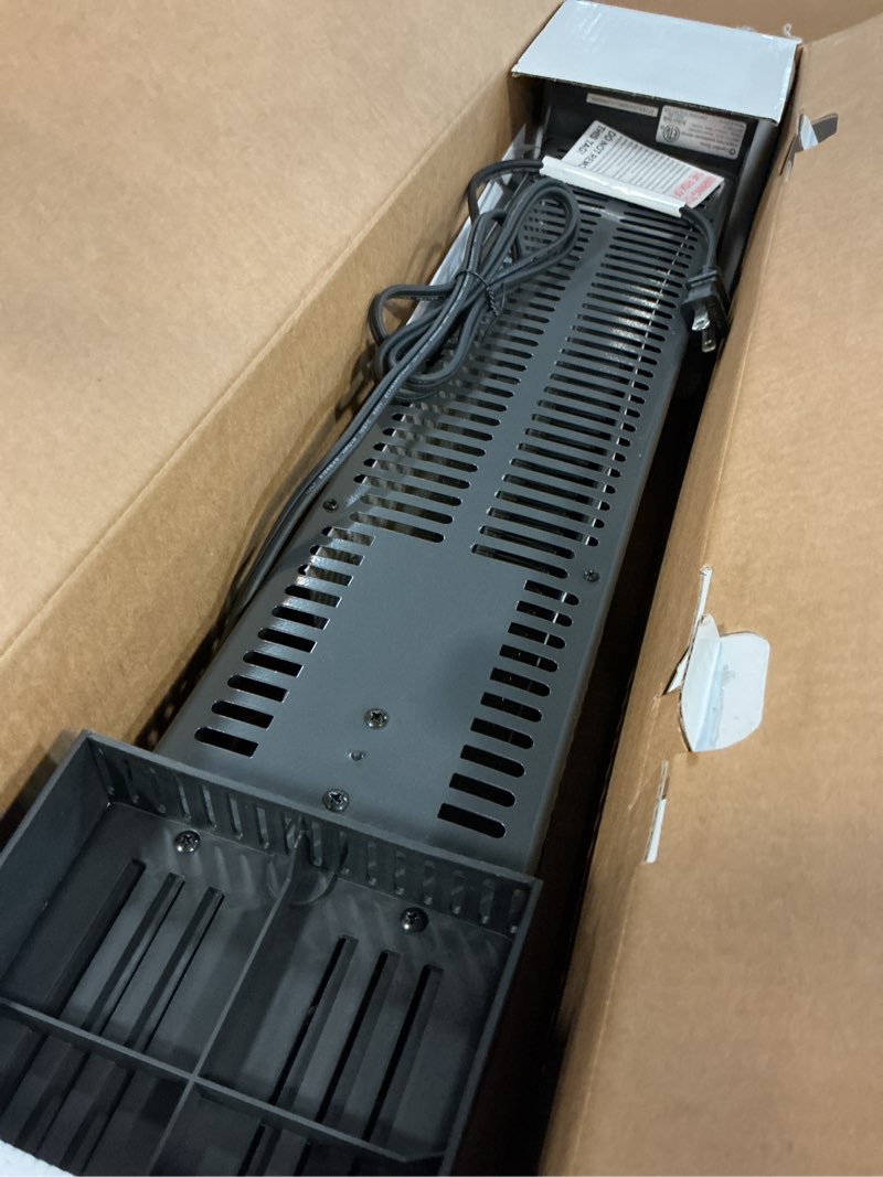 Condition photo showing As Is for Comfort Zone 1500W Convection Baseboard Heater with Built-In Thermostat, Overheat & Tip-Over Protection, Dent-Proof Ends, Plug-In Portable, Ideal for Home, Bedroom & Office, Black