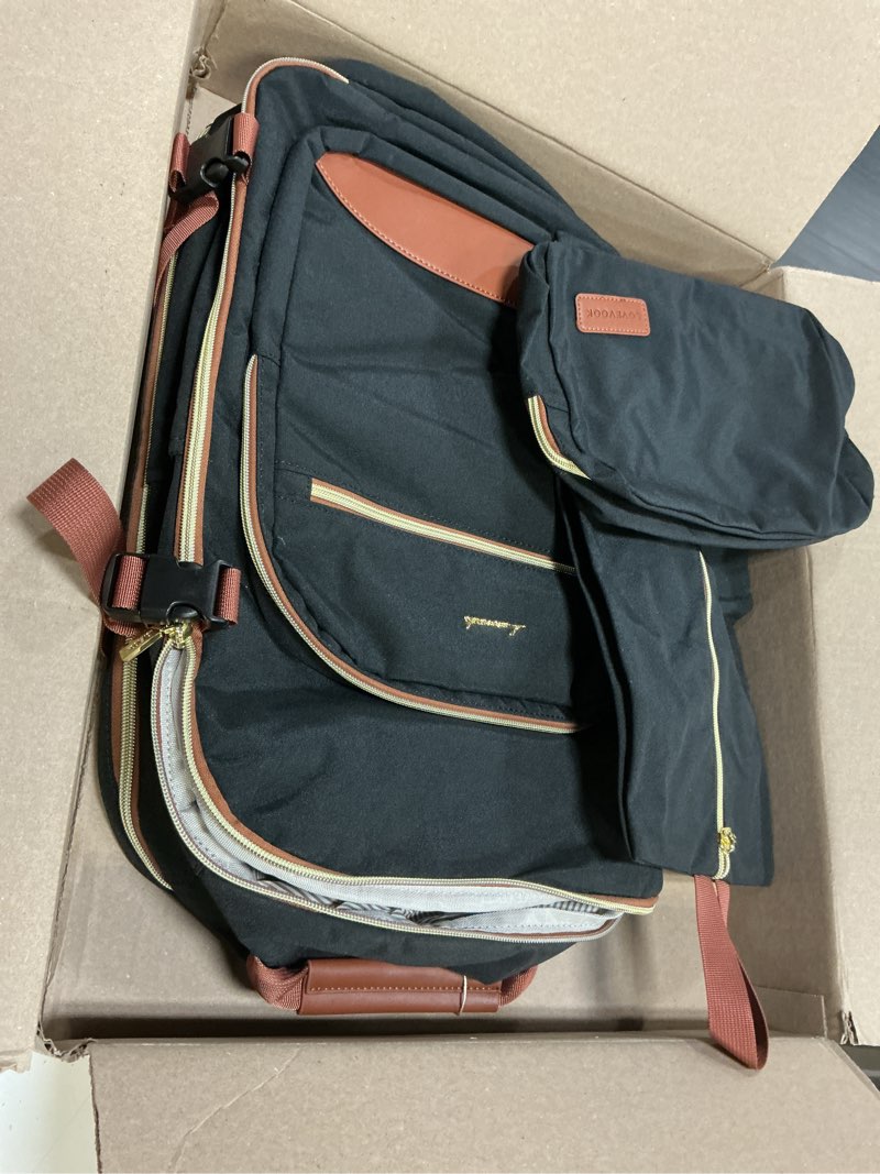 Condition photo showing Good Condition for lovevook 40l travel backpack for women & men, airline approved carry on luggage with 3 packing cubes, tsa overnight bags, waterproof personal item bag, weekender essentials backpacks fits 17" laptop 40l-4pcs black-brown