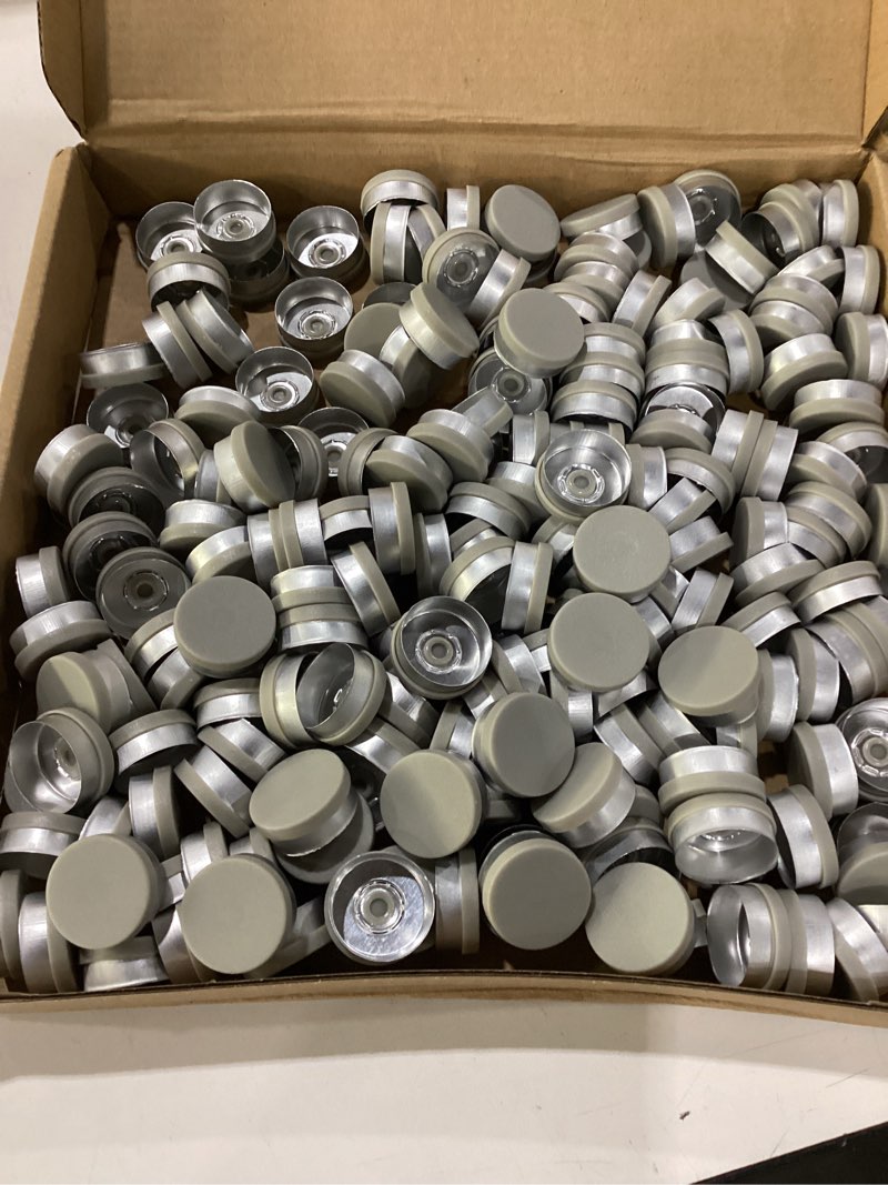 Condition photo showing New/Like New for patikil 20mm flip off caps, 200 pcs flip off caps flip off seals flip off vial seals plastic aluminum caps cover for glass vial, grey 20mm gray