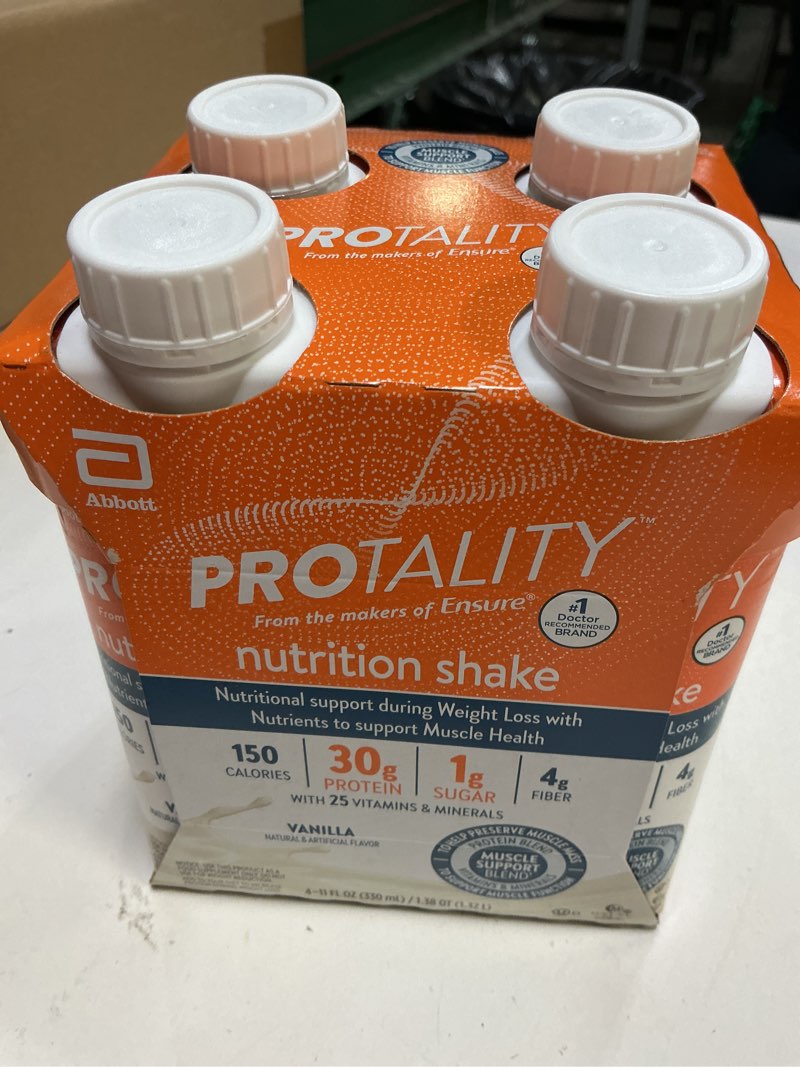 Condition photo showing New/Like New for (3 packs of 4 bottles)  (bbd 1/07/26)  protality™ vanilla nutrition shakes