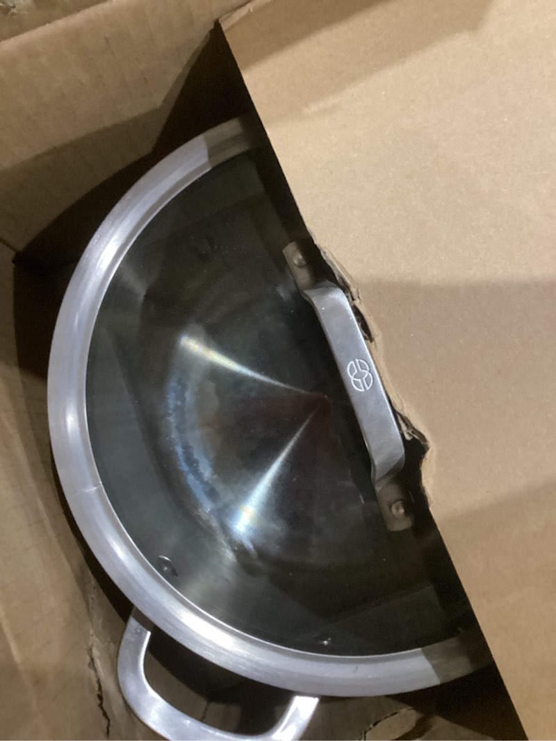 Condition photo showing As Is for Calphalon Stainless Steel 6-Qt Stock Pot with Lid 6Qt Stock Pot with Lid