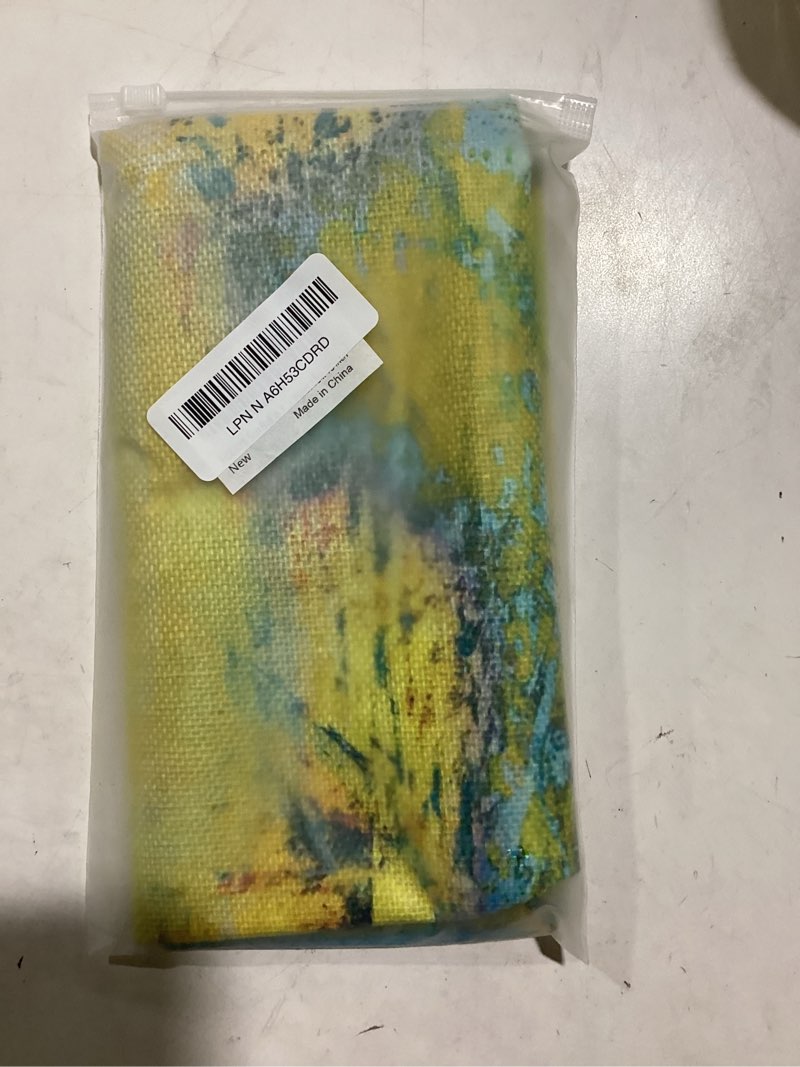 Condition photo showing New/Like New for HOSNYE Sun Ball in Yellow and Turquoise Throw Pillow Case Cushion Covers Abstract Original Painting on Canvas Cotton Linen for Couch Bed Sofa Car Waist 18 x 18 inch 18" x 18" (Pack of 1) Multi91