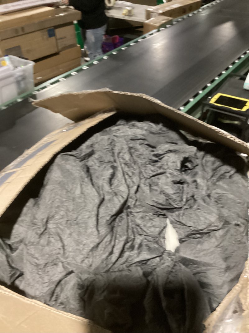 Condition photo showing Good Condition for Bean Bag Chair Giant Bean Bag Chairs for Adults Teens, Large Floor Bed Convertible Beanbag Chair with Washable Suede Cover, Comfy Floor Chair for Bedroom Living Room?Queen?Gray Black Queen Black